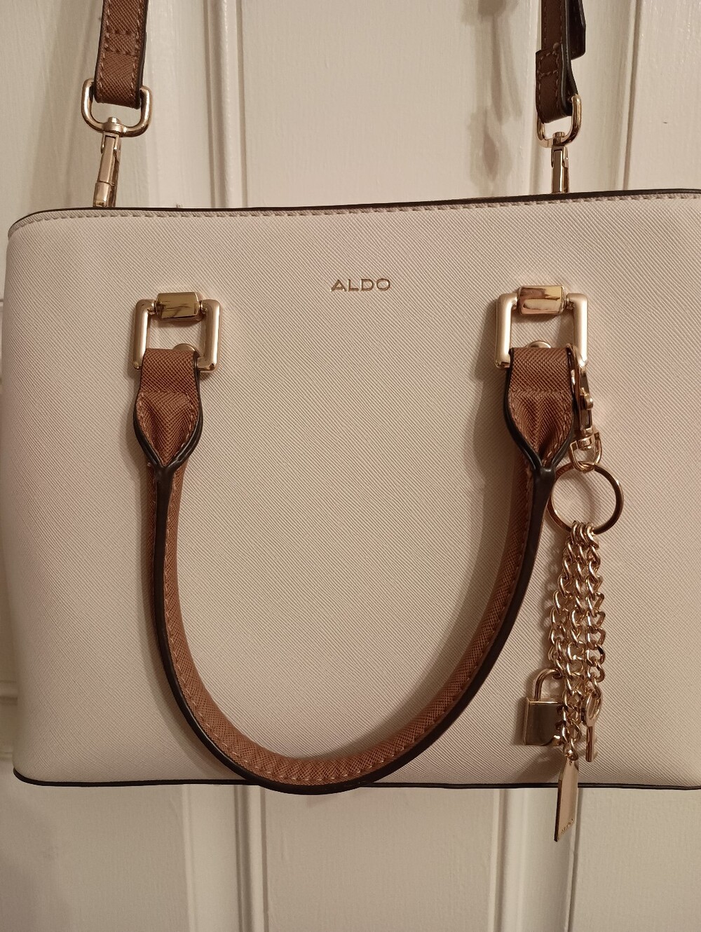 BNWOT Aldo Beige Faux Leather Crossbody Purse
